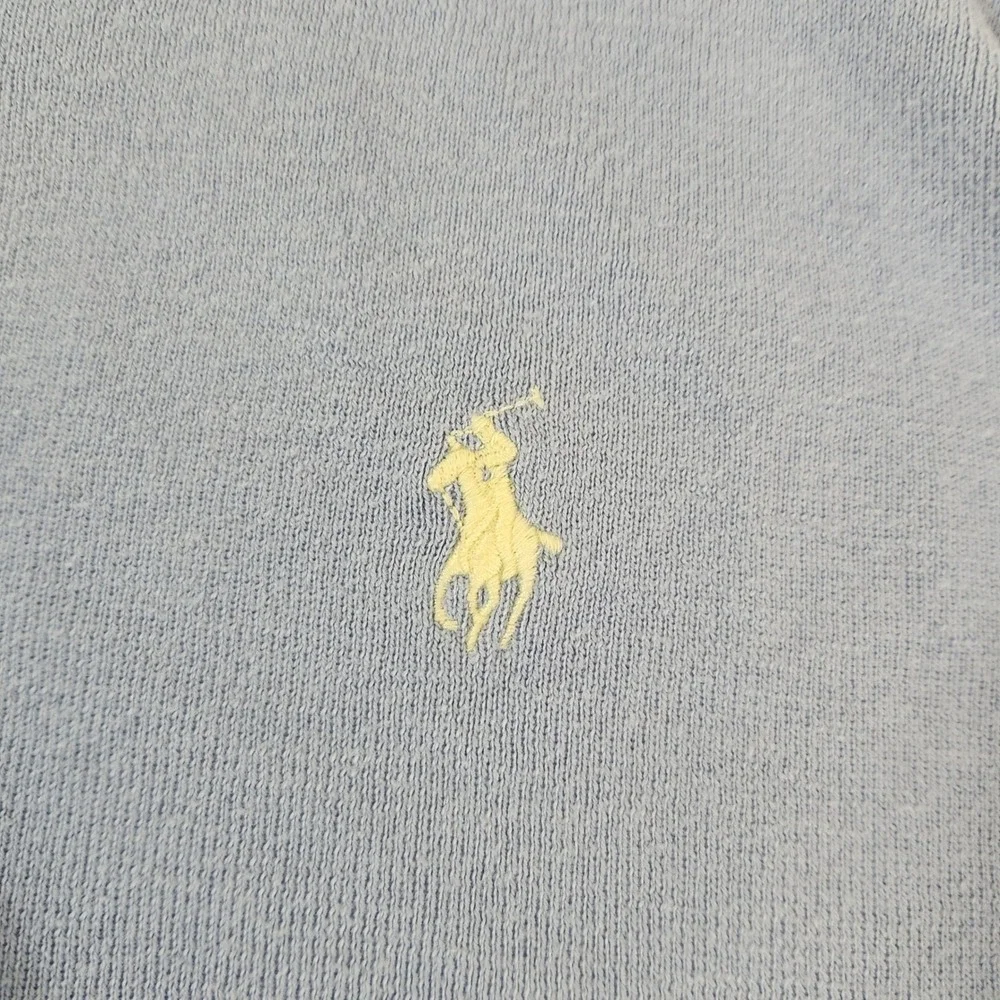 Vtg‎ Polo Ralph Lauren Men's XL 100% Pima Cotton V-Neck Pastel Blue Sweater